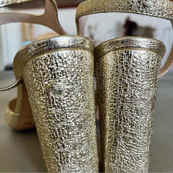 Loeffler Randall Leily Gold D'Orsay Block Heels - Picture 10 of 13